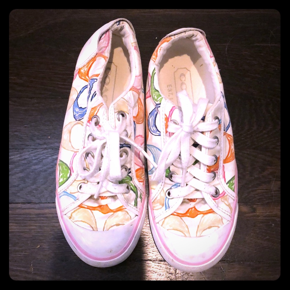 Coach lace up flats